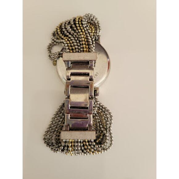 Chico's Women's Kerrianne‎ Watch Gold Tone and Silver Tone Beaded Chain - Picture 9 of 10